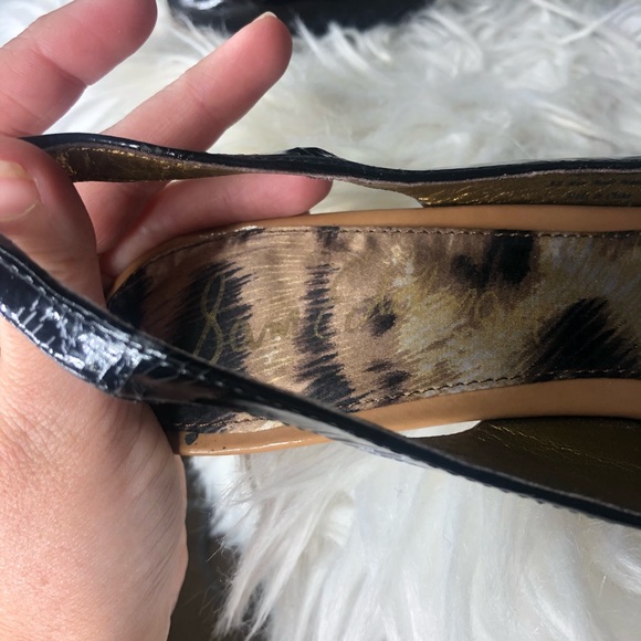 Sam edelman petra patent leather black sling back heels - Picture 2 of 7